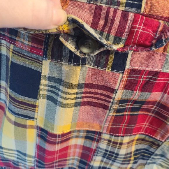 COPY - PLUGG JEAN CO Mens 100% Cotton Cargo Shorts #476116 Size 44 Red Plaid - Picture 9 of 11